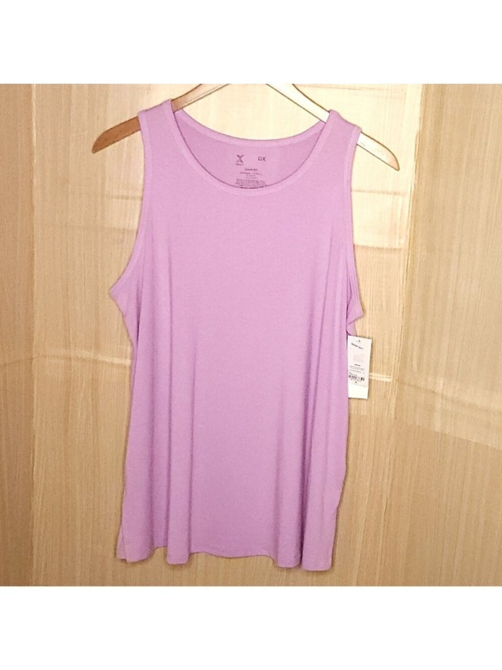 Xersion Womens Plus New Lavender Purple Sleeveless Athletic Tunic Tank Top 0X